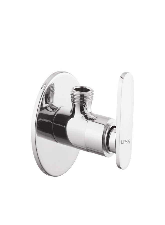 Lipka Stainless Steel Angle Brass Valve with Flanges | Durable & Corrosion-Resistant Bathroom Tap Fitting | Angle Cock Flush Valve for Toilet | Ideal for Home & Bathroom - Image 1